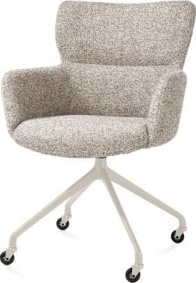 Xooon Sage armstoel + wielen - alu frame in creme - stof Luton - koper Koper Armstoel