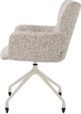 Xooon Sage armstoel + wielen - alu frame in creme - stof Luton - koper Koper Armstoel