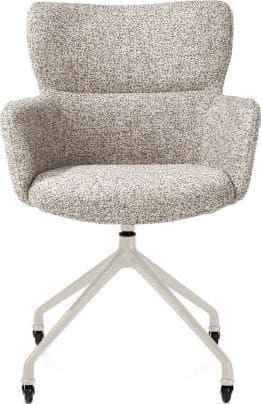 Xooon Sage armstoel + wielen - alu frame in creme - stof Luton - koper Koper Armstoel