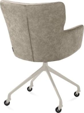 Xooon Sage armstoel + wielen - alu frame in creme - stof Oregon - beige Beige Armstoel
