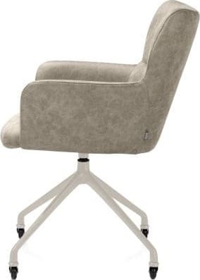 Xooon Sage armstoel + wielen - alu frame in creme - stof Oregon - beige Beige Armstoel