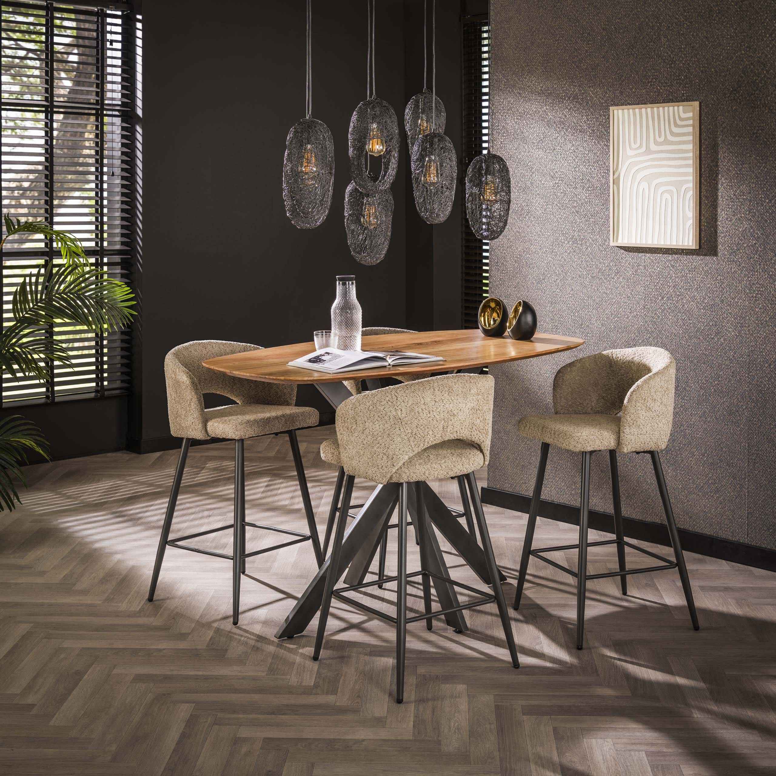 Bartafel Arhus Solid Deens Ovaal 140cm - Massief Acacia Bullcraft Bartafel 2974/15