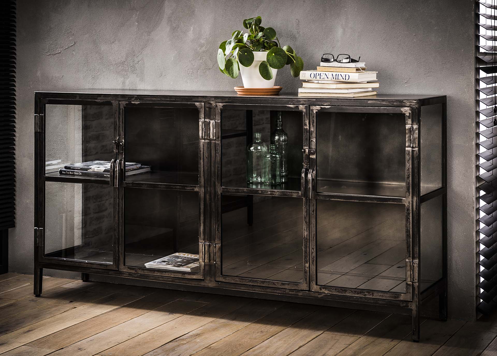 Dressoir Rift Metal 4D - Gunmetal Bullcraft Dressoir 5861/44G
