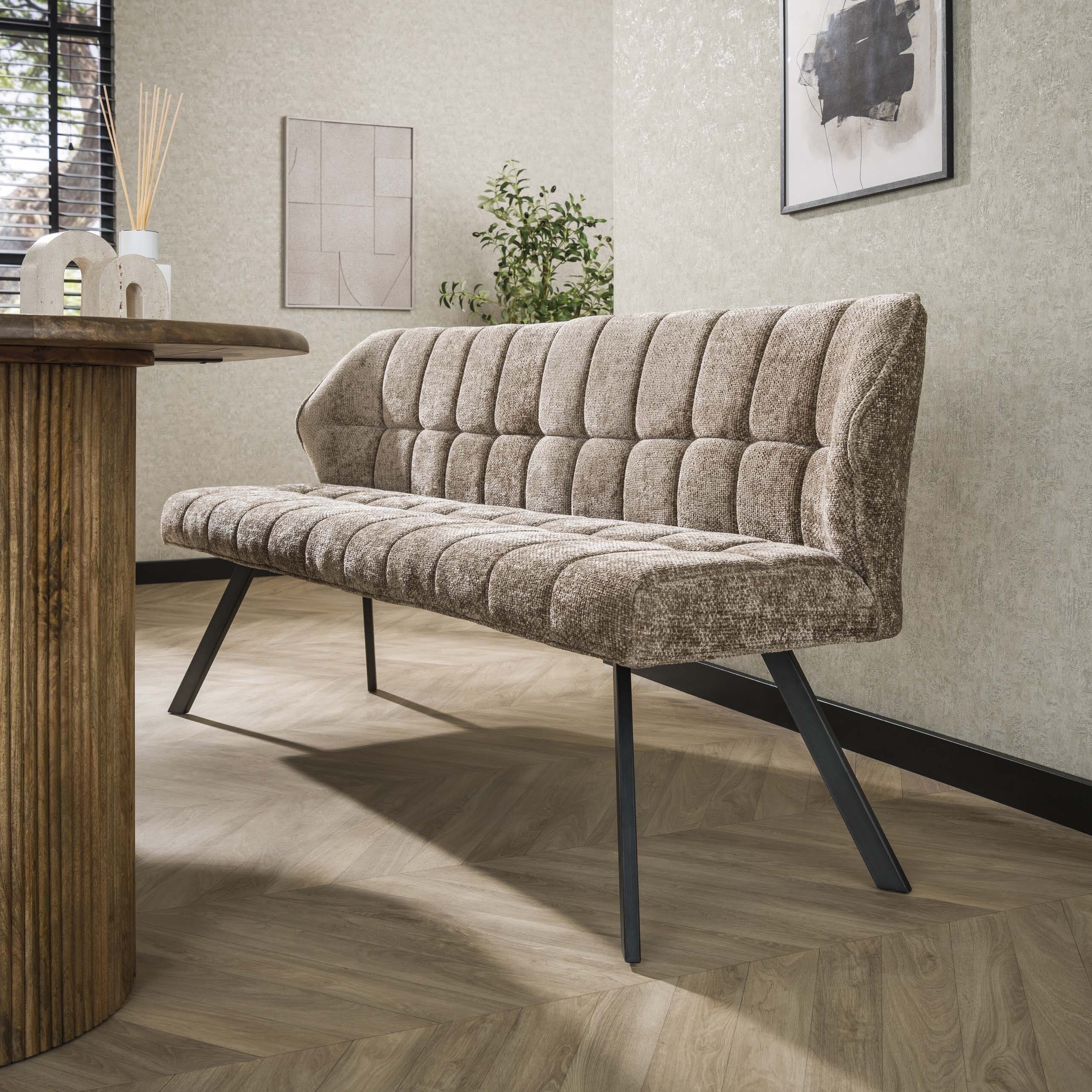 Eetkamerbank Raster - Hoven Champagne Bullcraft Eetkamerbank 4955/55H