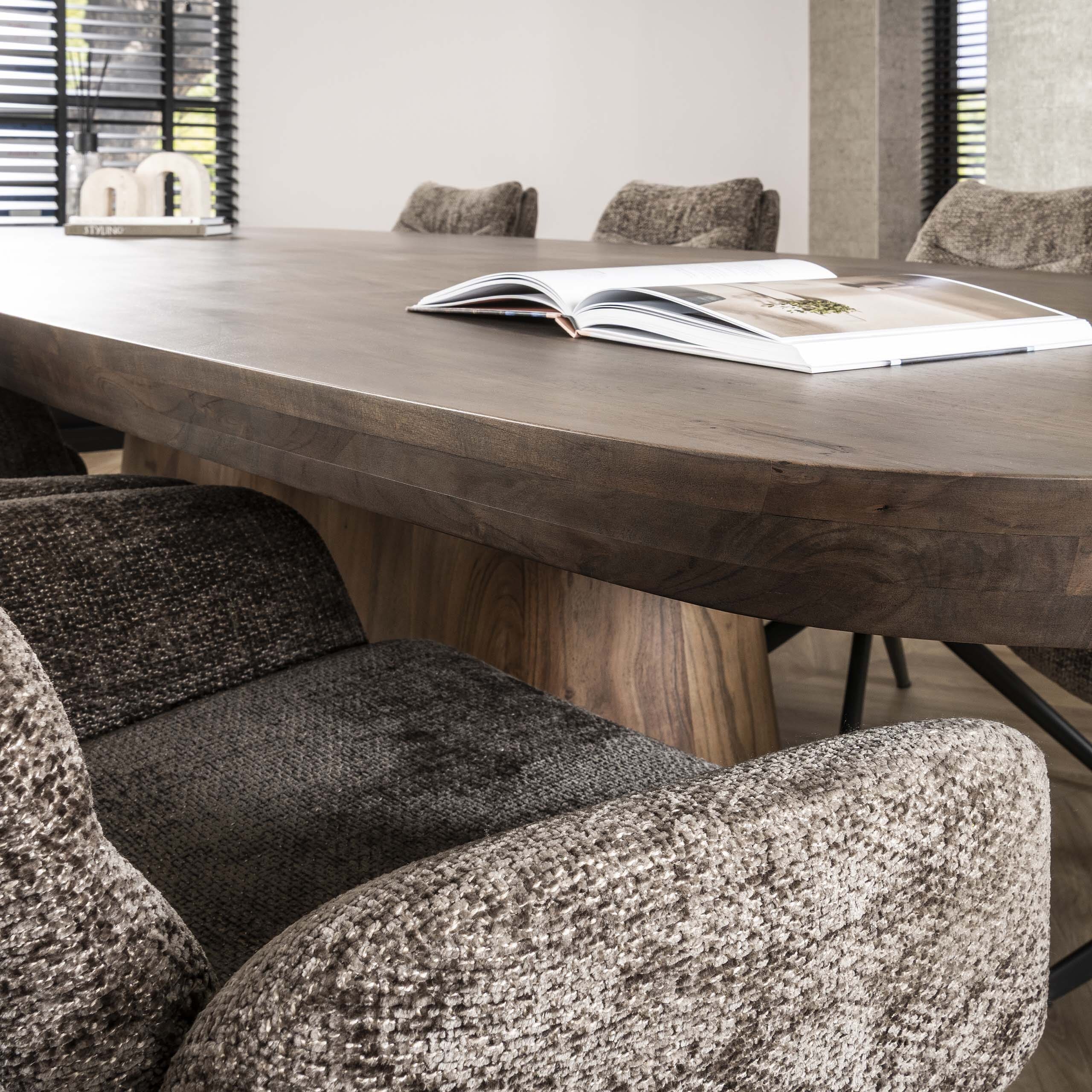 Eettafel Arcadia Deens Ovaal 300cm - Massief Acacia Bruin Bullcraft Eettafel 2028/15D