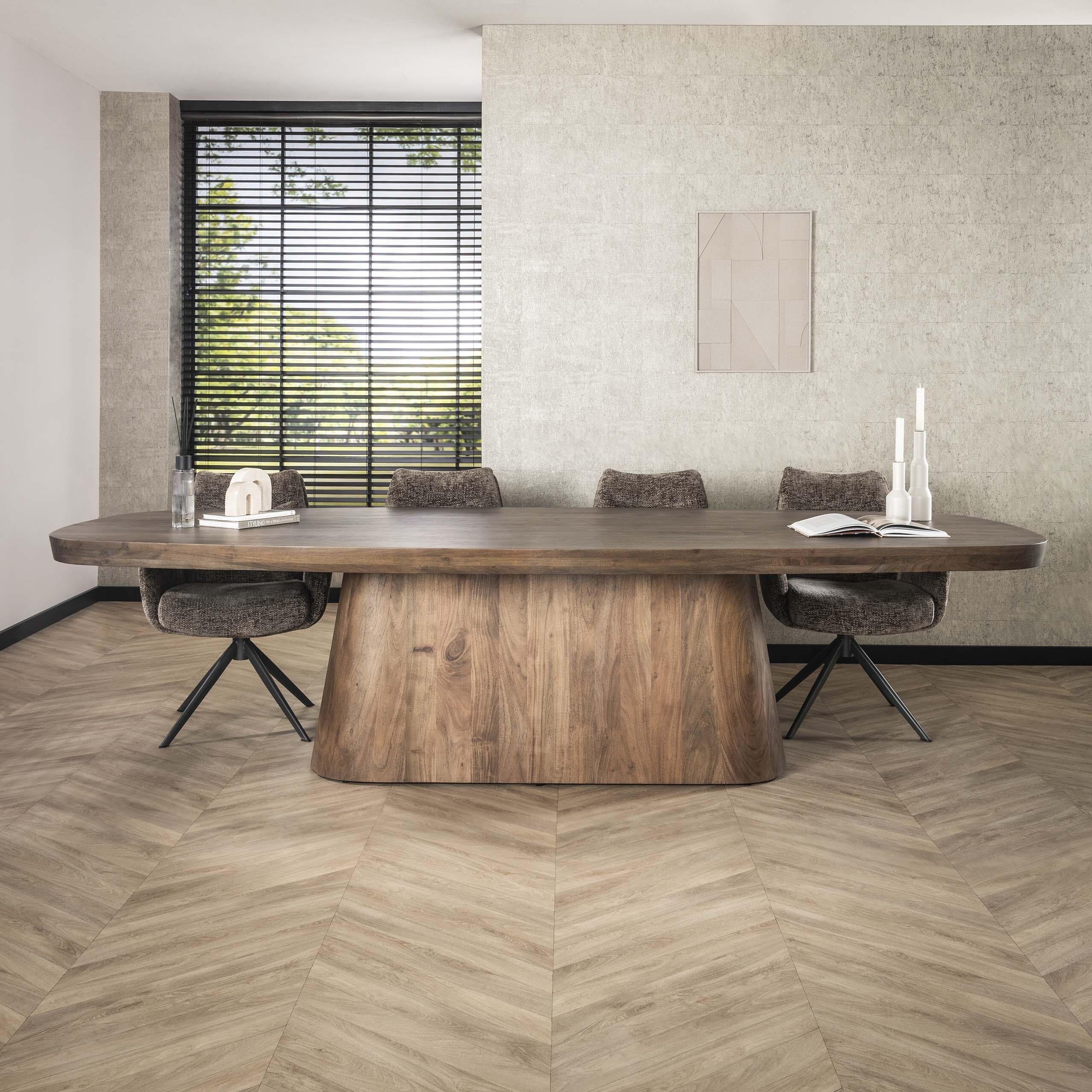 Eettafel Arcadia Deens Ovaal 300cm - Massief Acacia Bruin Bullcraft Eettafel 2028/15D