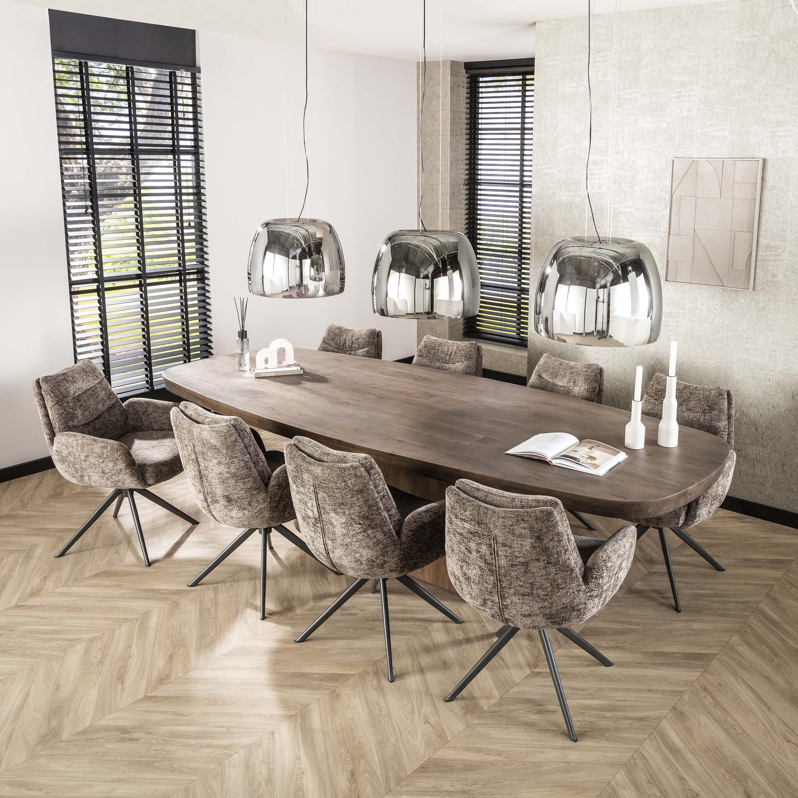 Eettafel Arcadia Deens Ovaal 300cm - Massief Acacia Bruin Bullcraft Eettafel 2028/15D