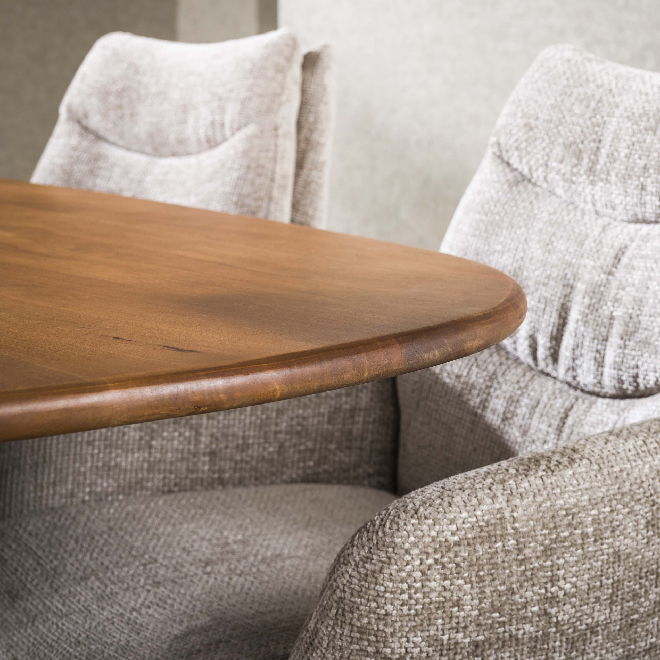 Eettafel Cliff Ovale Buis 215cm - Massief Mango Zand Bullcraft Eettafel 5692/16ZA