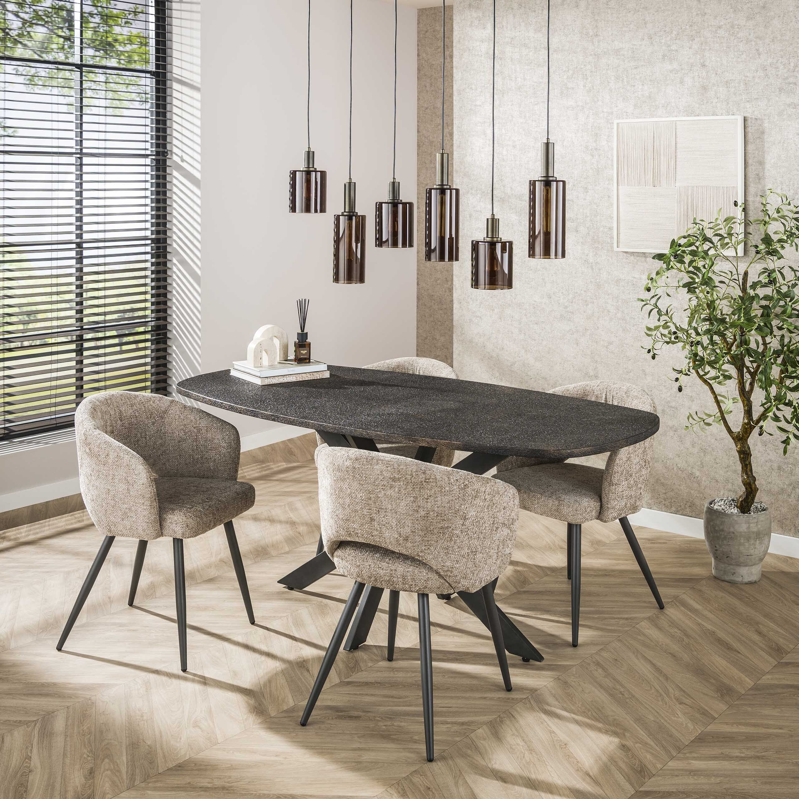 Eettafel Metallic Deens Ovaal 180cm - Grijs Bullcraft Eettafel 3134/48