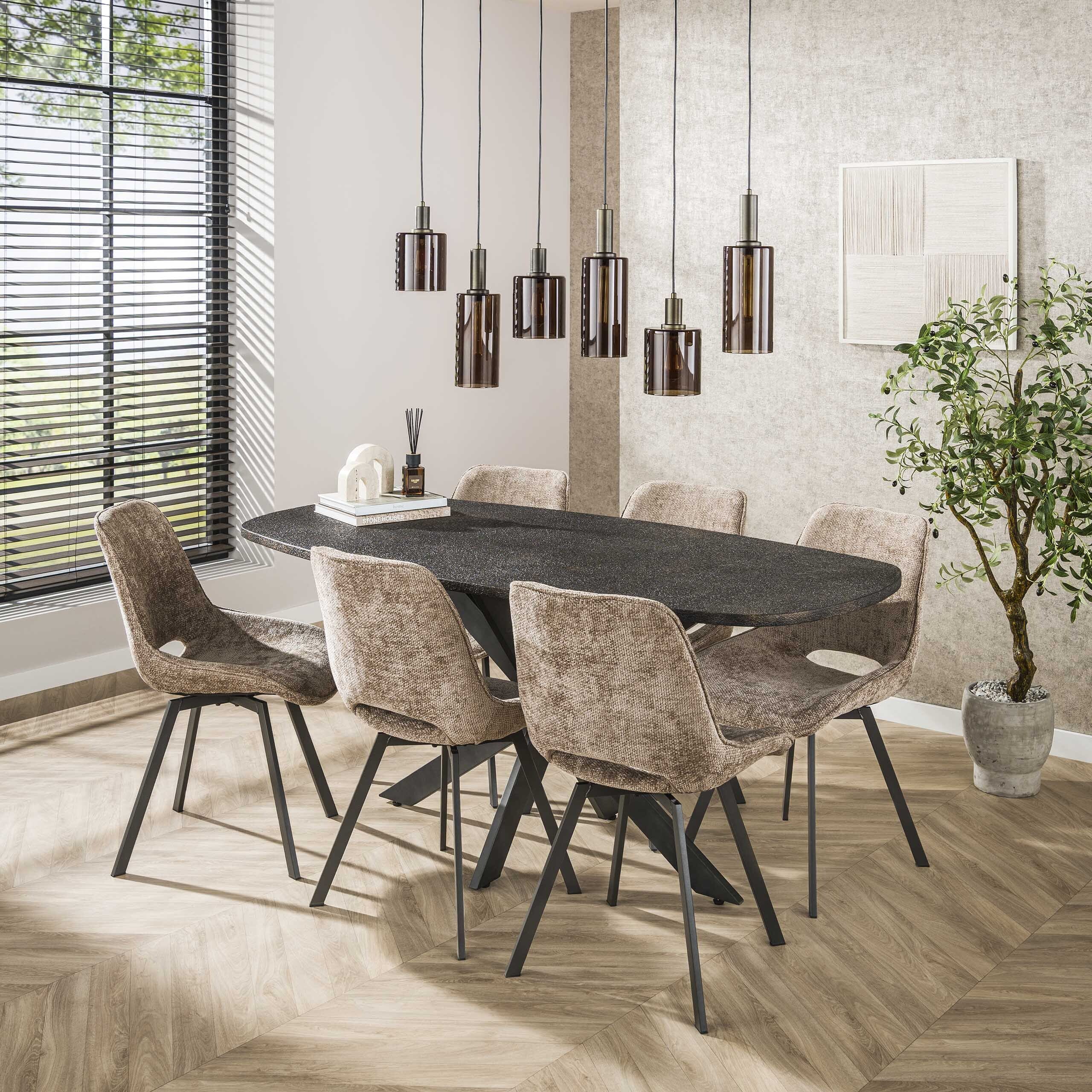 Eettafel Metallic Deens Ovaal 180cm - Grijs Bullcraft Eettafel 3134/48