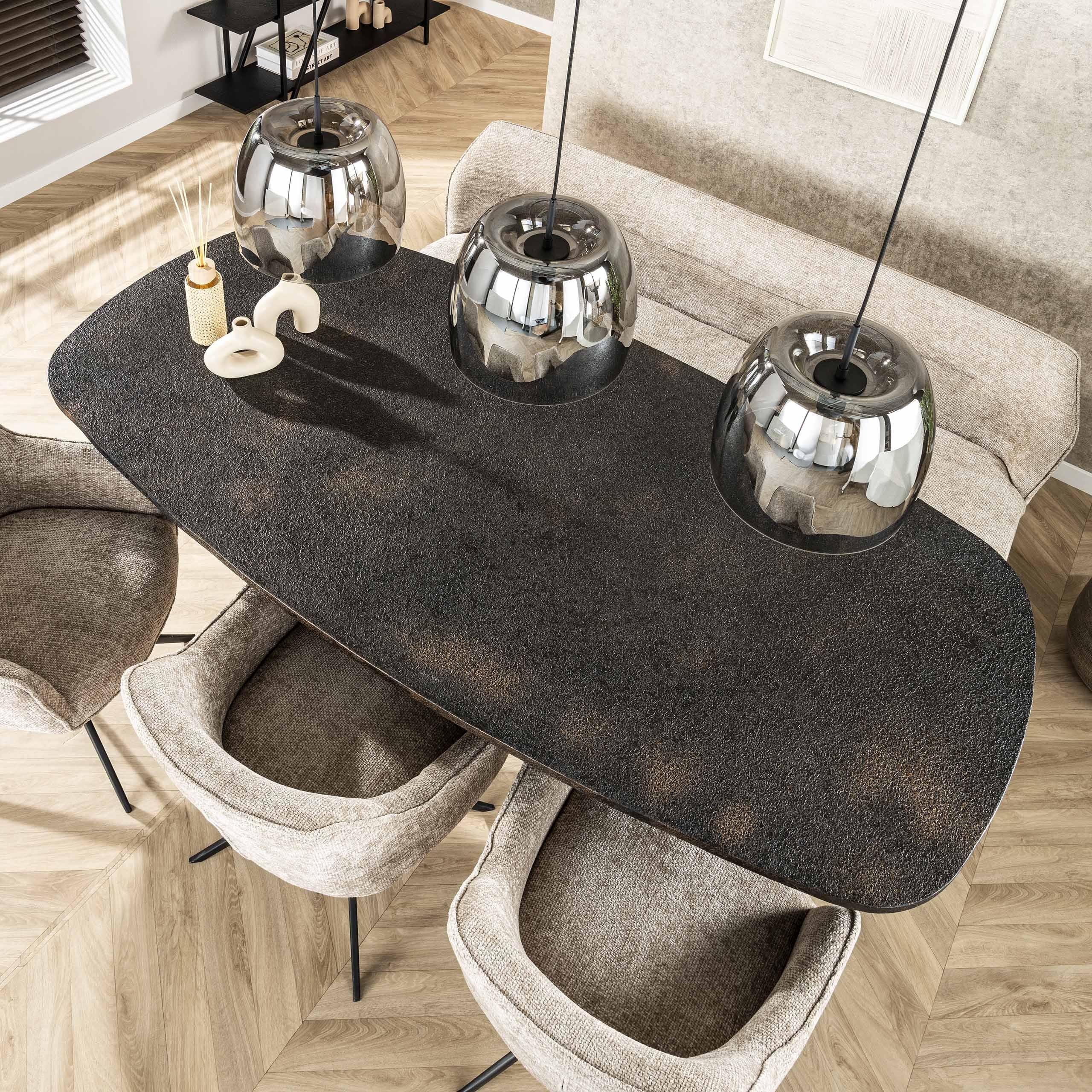 Eettafel Metallic Deens Ovaal 215cm - Grijs Bullcraft Eettafel 3135/48
