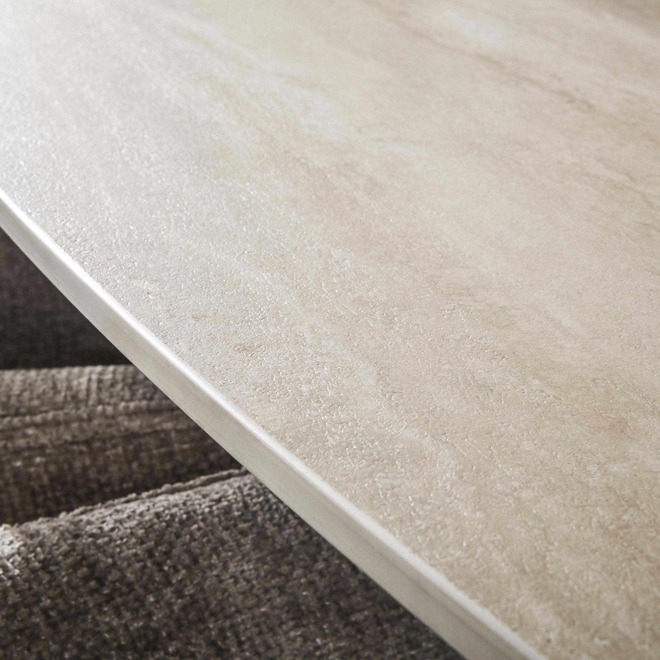 Eettafel Romano Cross Deens Ovaal 215cm - 3D Keramiek Travertin Bullcraft Eettafel 4572/89D