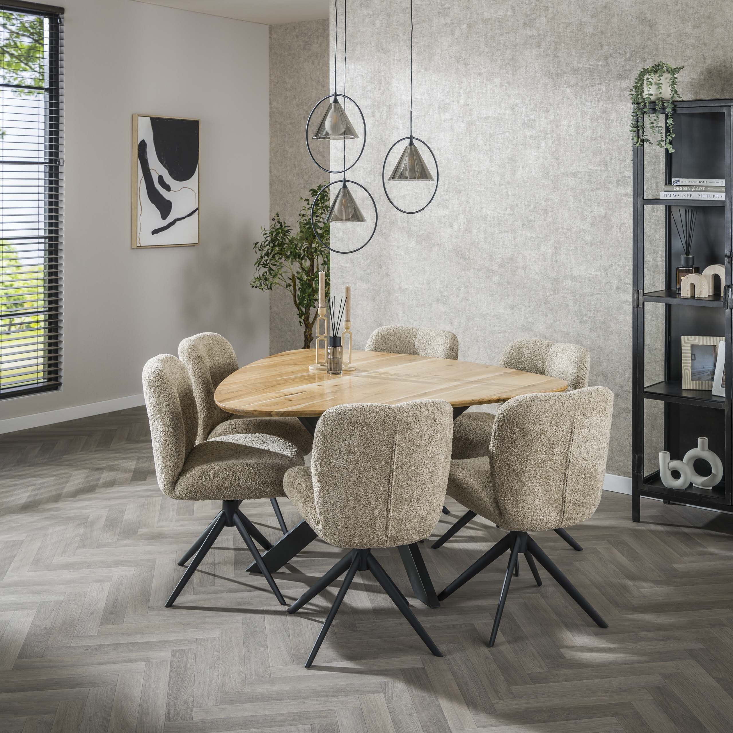 Eettafel Triangle 135x135cm - Massief Acacia Bullcraft Eettafel 2965/15