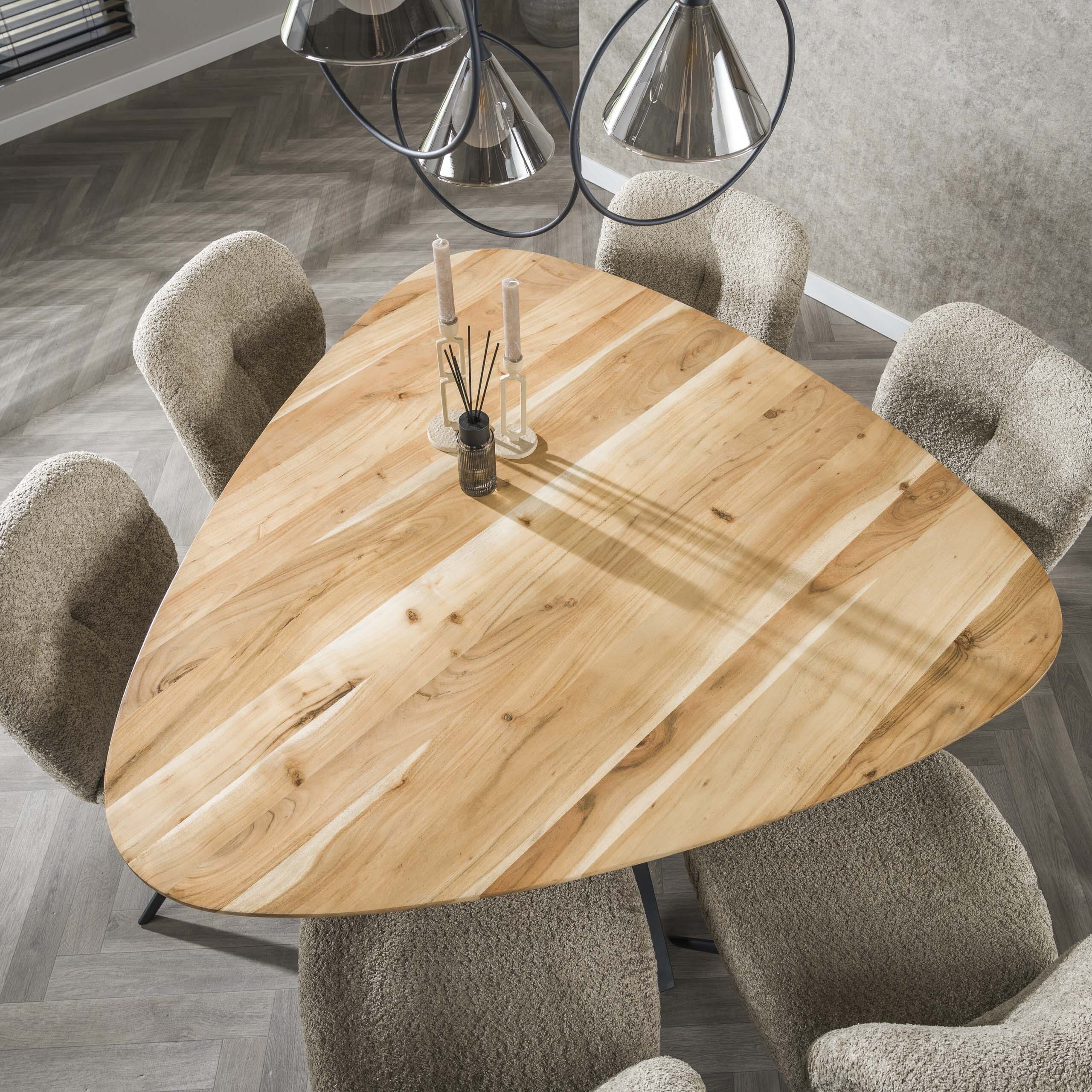 Eettafel Triangle 135x135cm - Massief Acacia Bullcraft Eettafel 2965/15