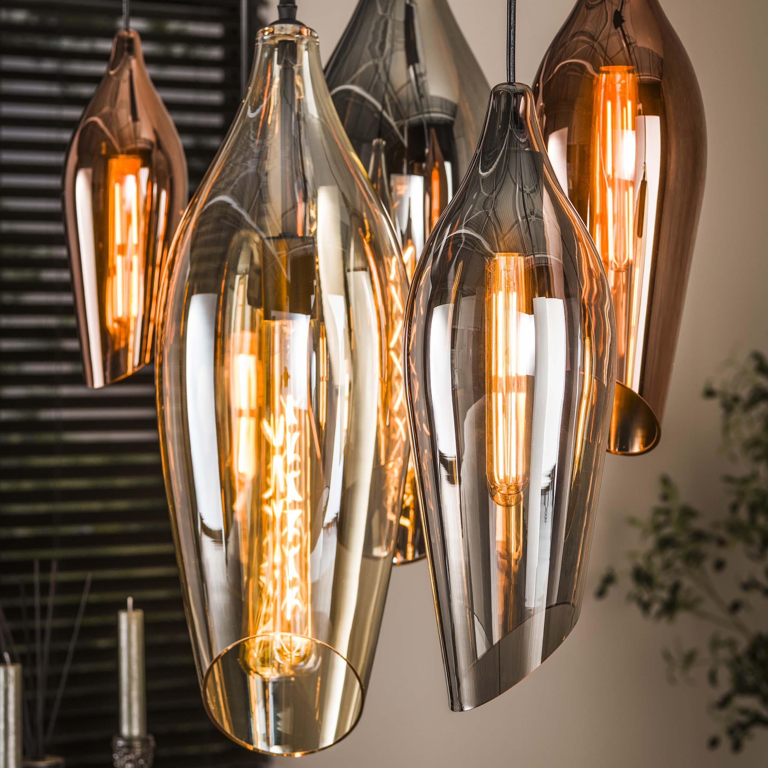 Hanglamp Cocoon 4+3-lichts - Zwart Bullcraft Hanglamp 7692/44