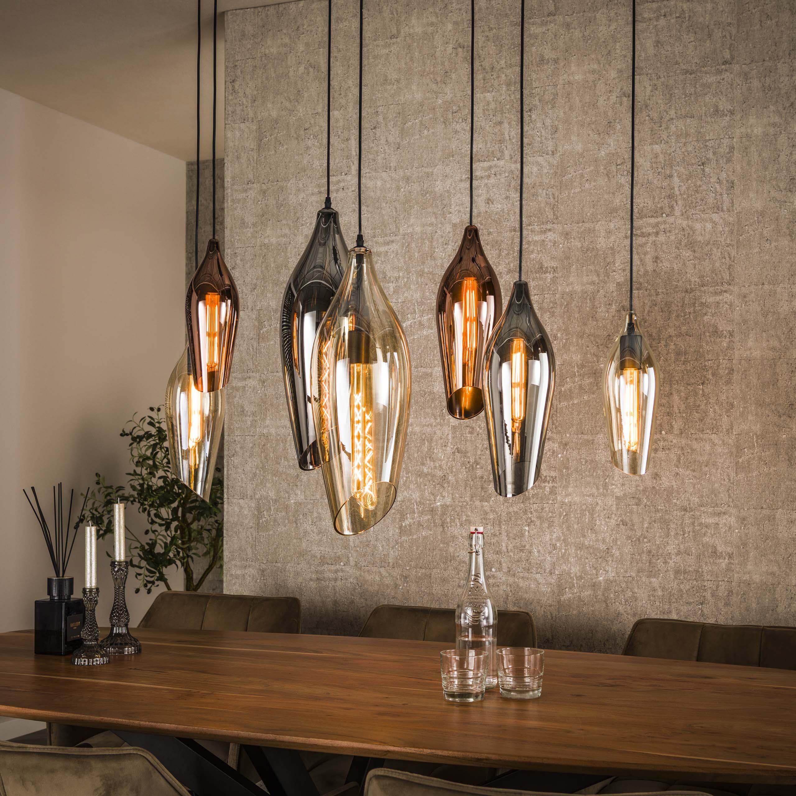 Hanglamp Cocoon 4+3-lichts - Zwart Bullcraft Hanglamp 7692/44
