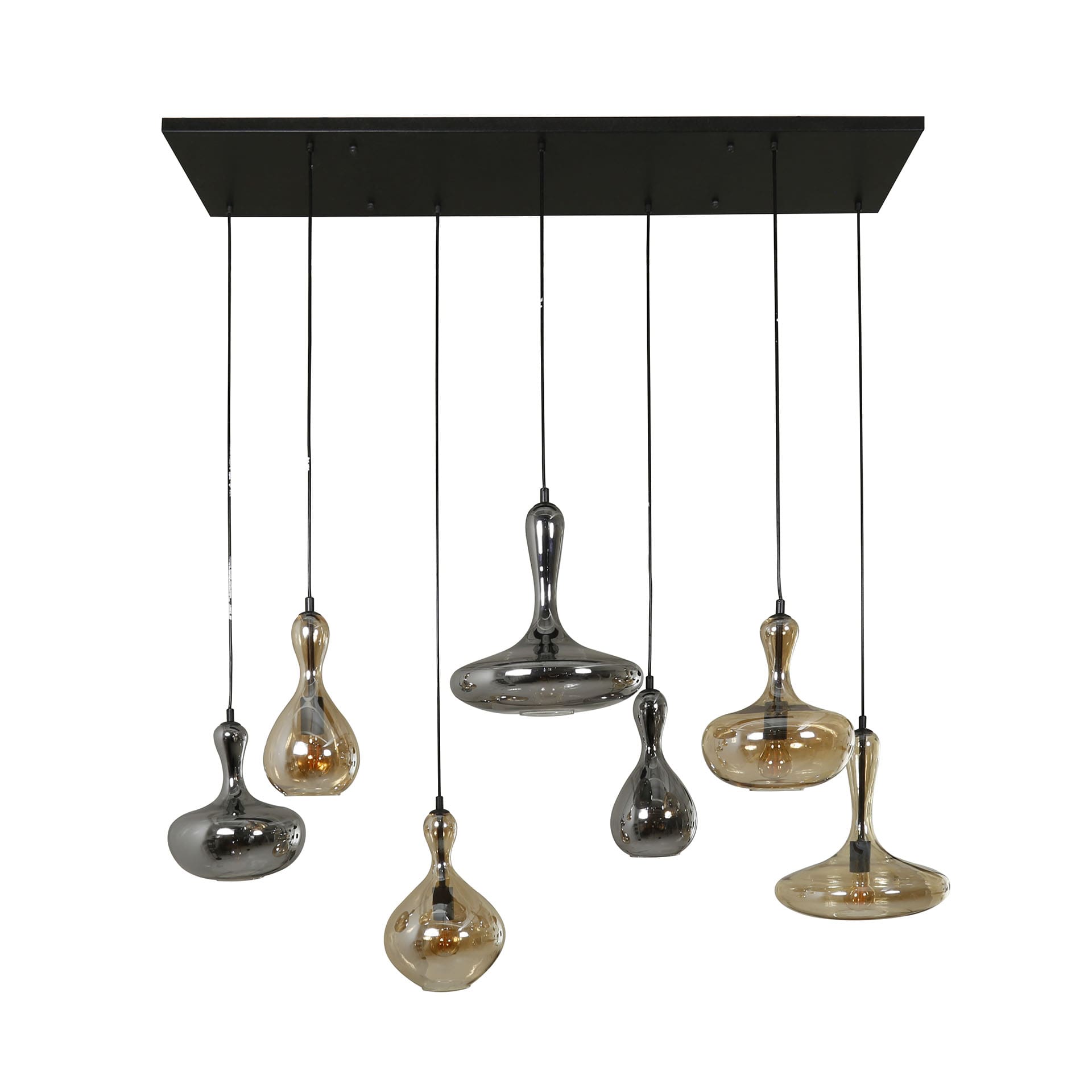 Hanglamp Karaf 4+3L - Artic Zwart Bullcraft Hanglamp 7444/77