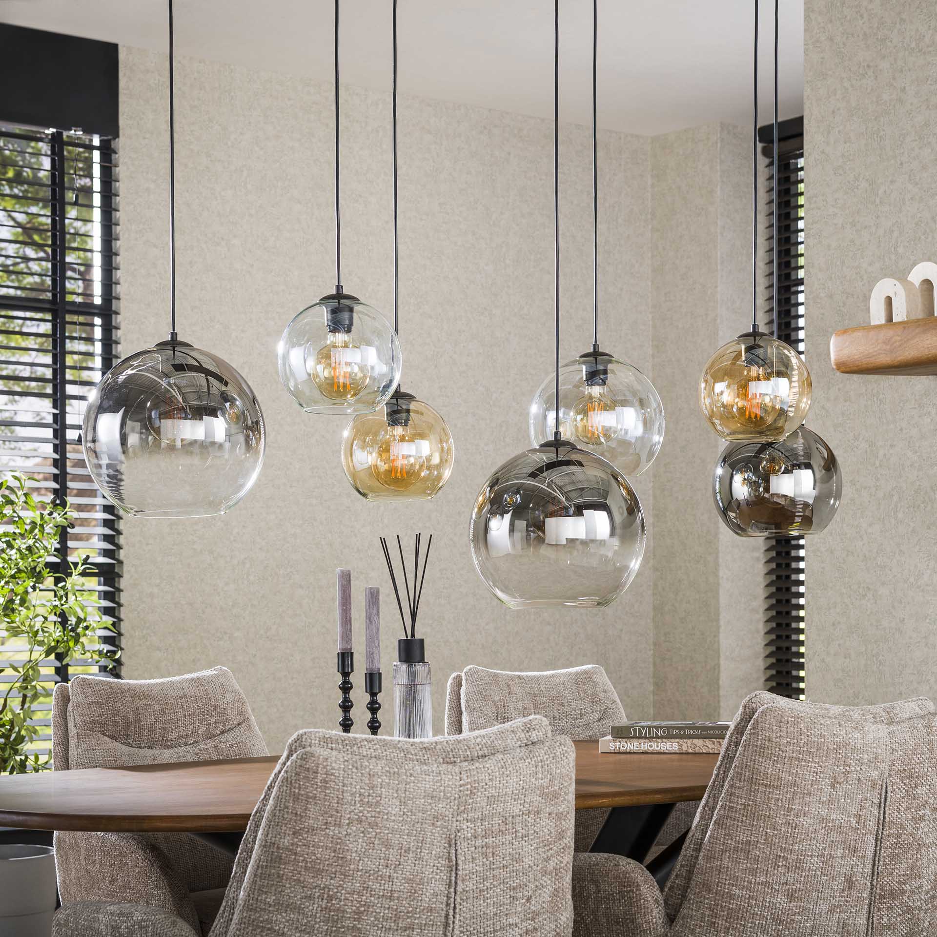 Hanglamp Multi Globe 4+3L - Artic Zwart Bullcraft Hanglamp 7877/77