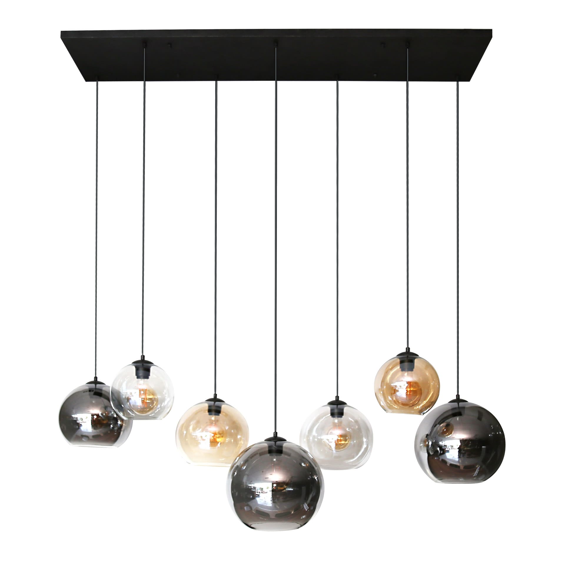 Hanglamp Multi Globe 4+3L - Artic Zwart Bullcraft Hanglamp 7877/77