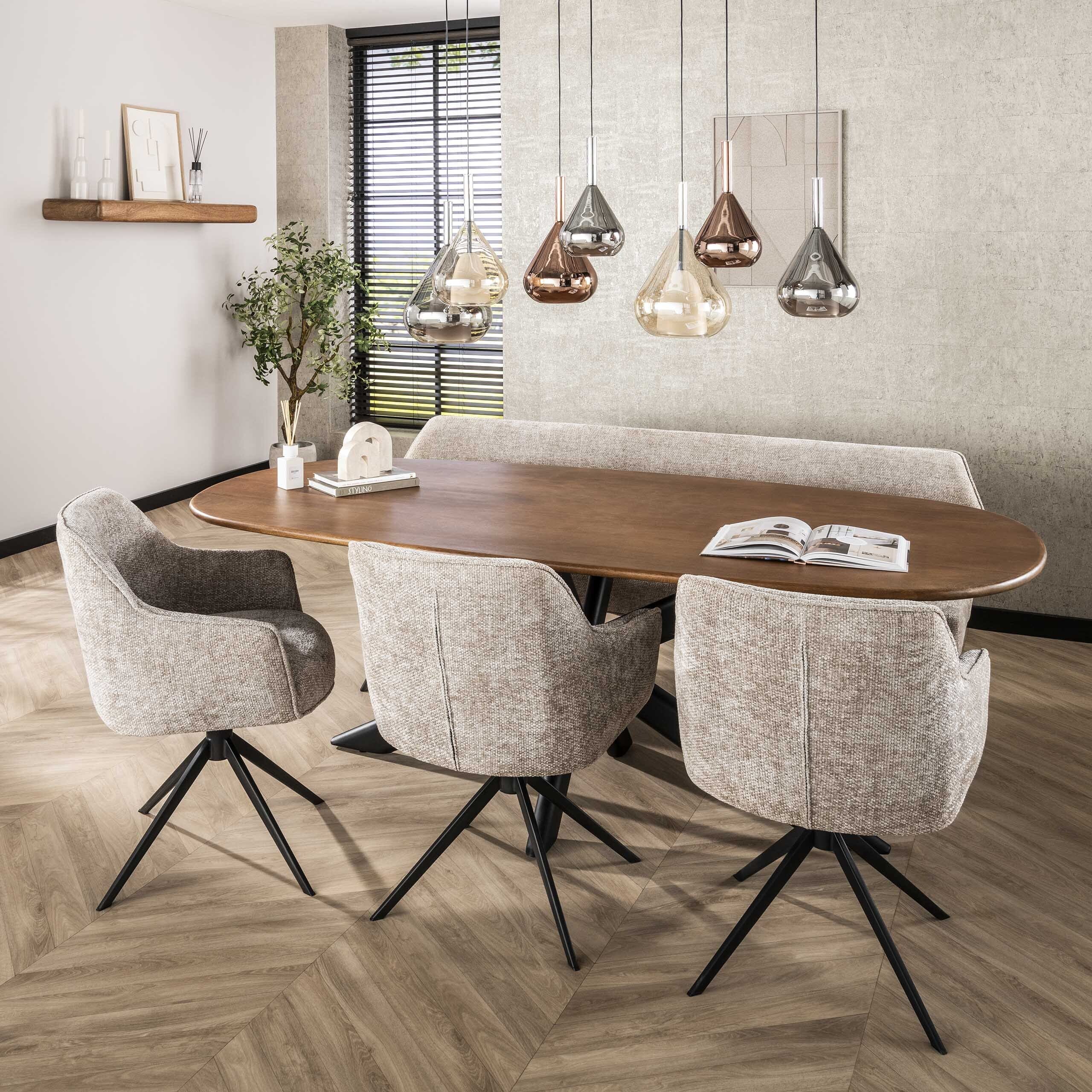 Hanglamp Wings 4+3-lichts - Zwart Bullcraft Hanglamp 7718/44