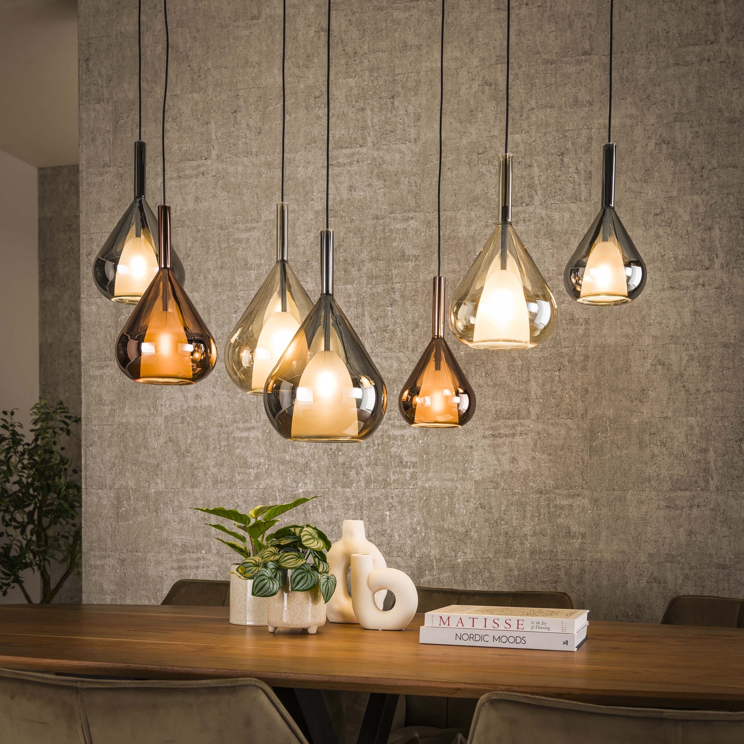 Hanglamp Wings 4+3-lichts - Zwart Bullcraft Hanglamp 7718/44