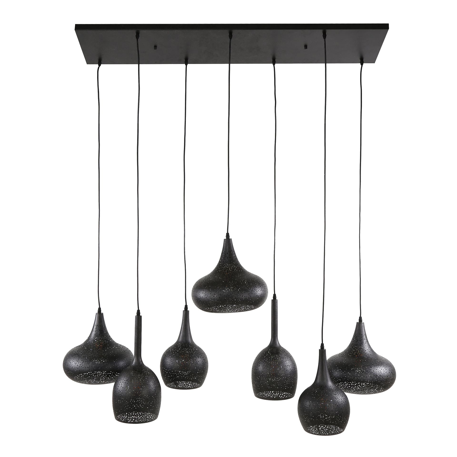 Hanglamp Zip 4+3L - Artic Zwart Bullcraft Hanglamp 8117/77