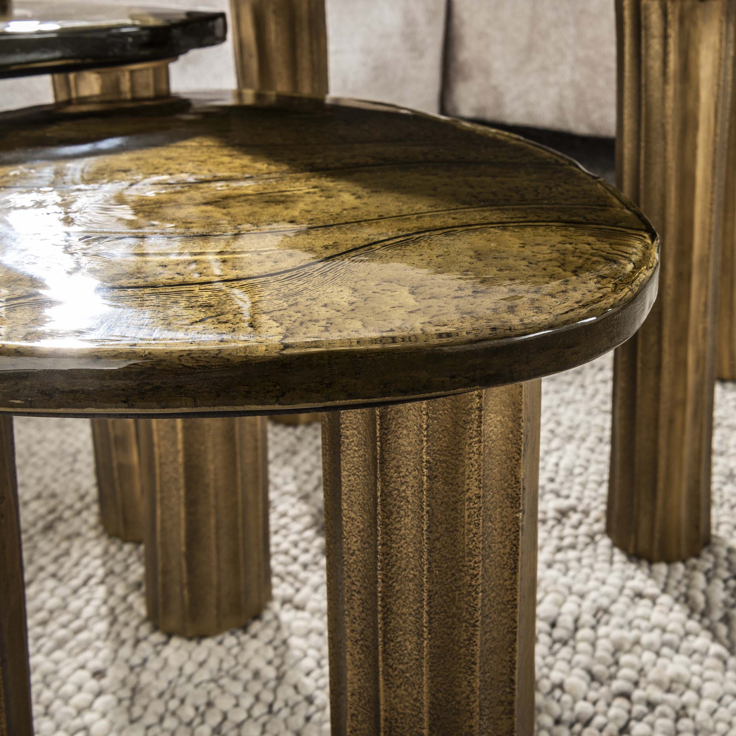 Salontafel Eclipse L - Antiek Goud Bullcraft Salontafel 3066/34A