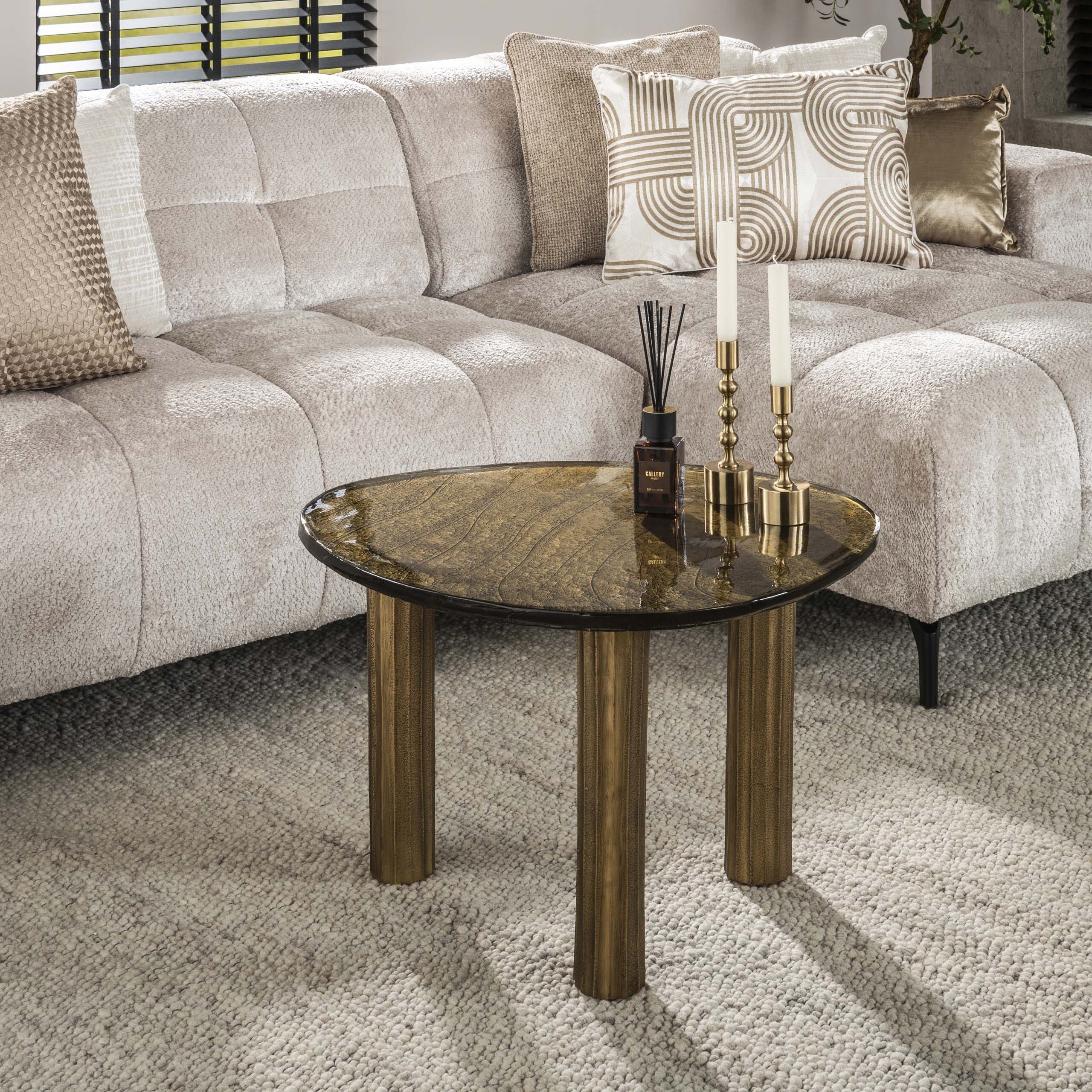 Salontafel Eclipse L - Antiek Goud Bullcraft Salontafel 3066/34A