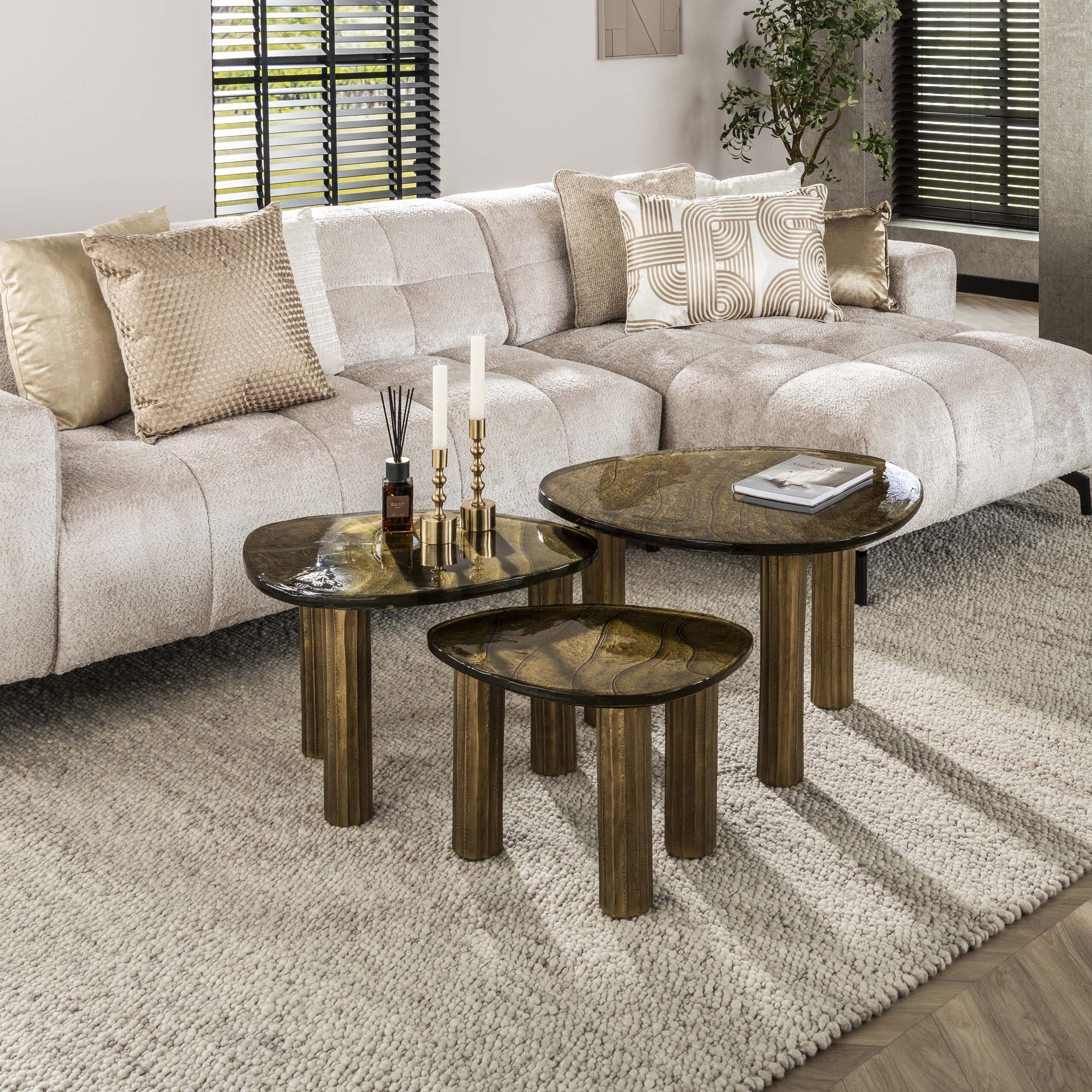 Salontafel Eclipse L - Antiek Goud Bullcraft Salontafel 3066/34A