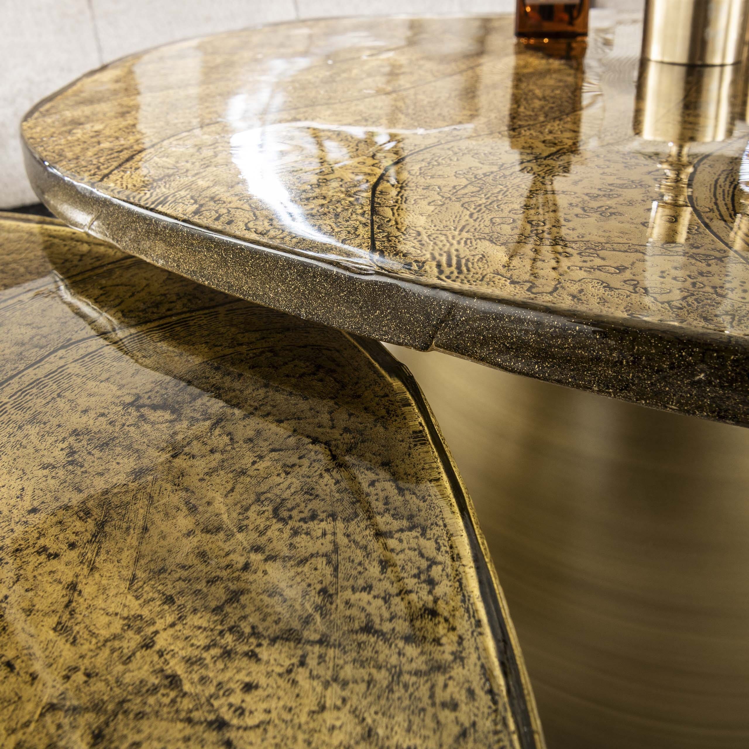 Salontafel Eclipse Set Van 2 - Antiek Goud Bullcraft Salontafel 3067/34A
