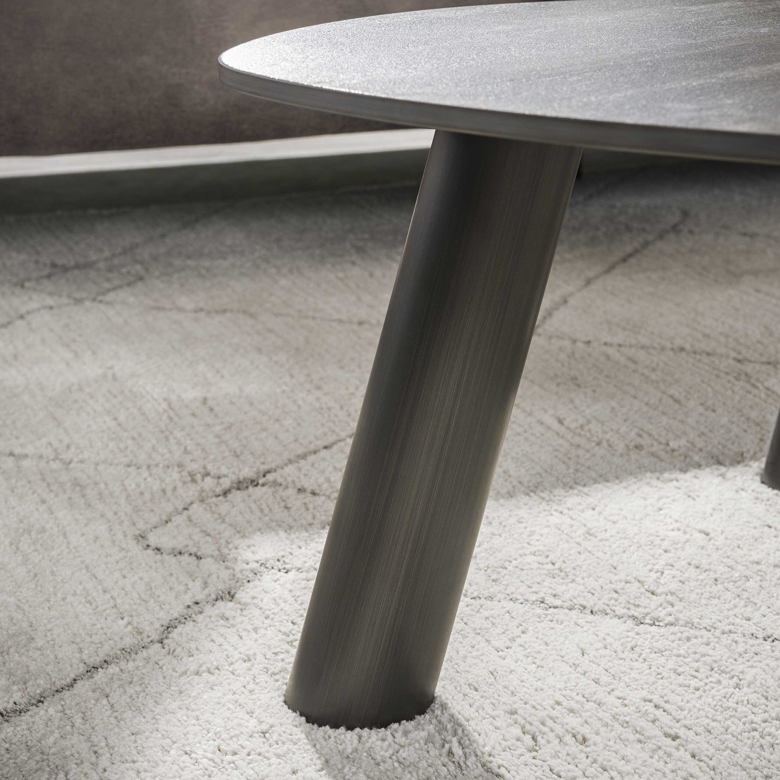 Salontafel Twin Log Set Van 2 - 3D Keramiek Travertin Zwart-grijs Bullcraft Salontafel 5711/87D