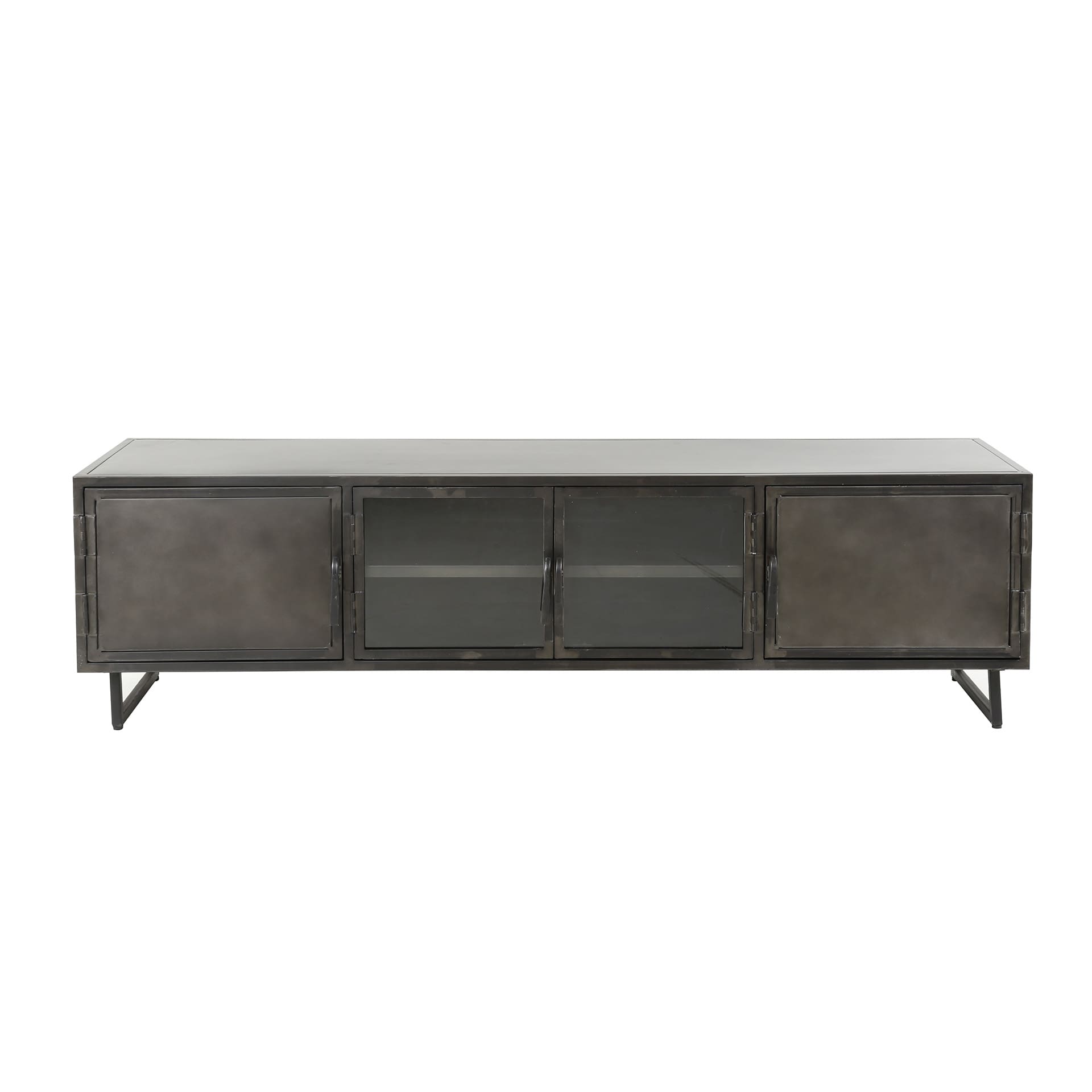 TV-meubel Rift Metal 4D - Gunmetal Bullcraft Tv-meubel|Tv-dressoir 5864/44G