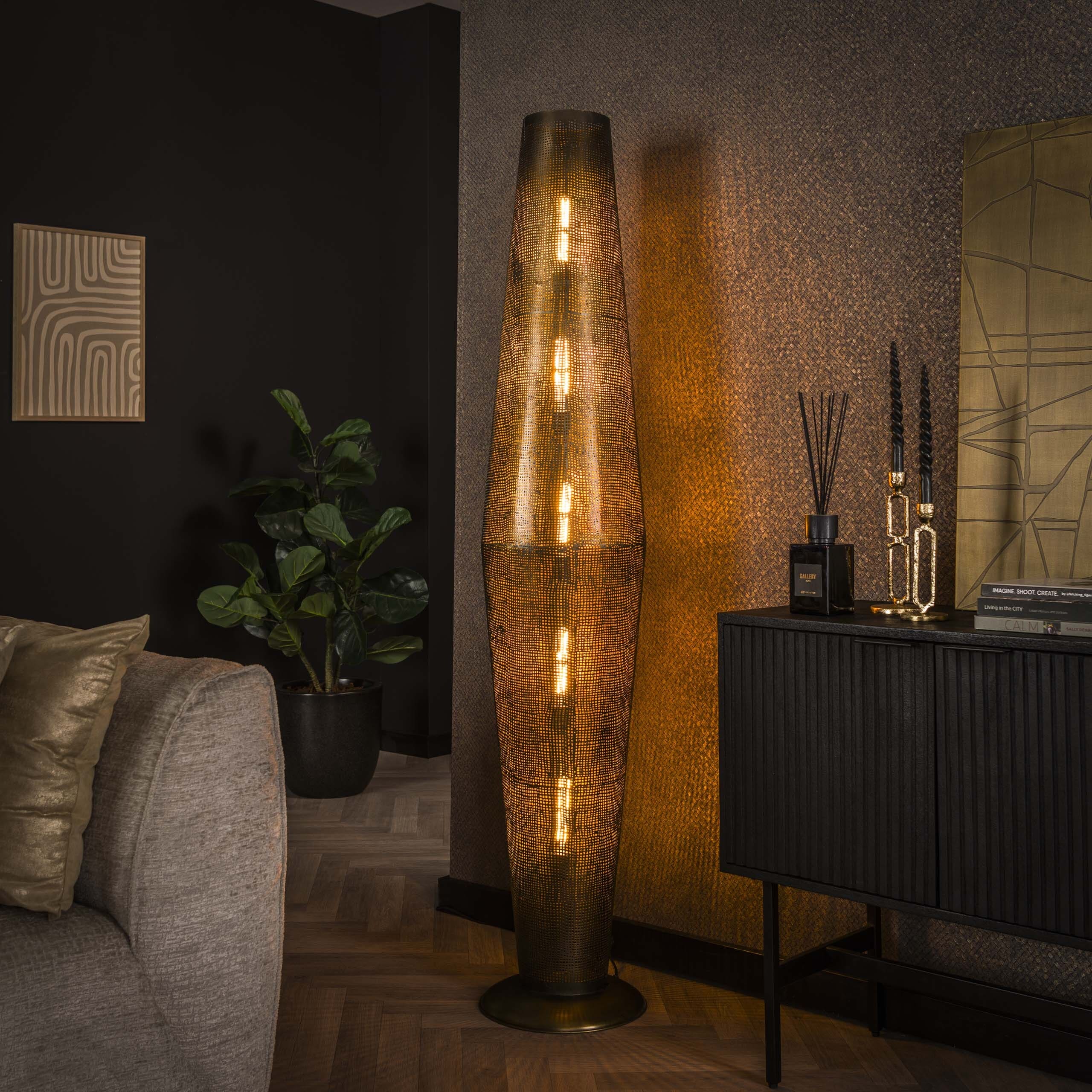 Vloerlamp Cosmic 5-lichts - Antiek Brons Bullcraft Vloerlamp 7034/30