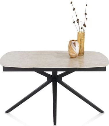 Henders & Hazel Lattina uitschuiftafel 140 (+ 2 x 30 cm) x 100 cm - creme Beige|Wit Eettafel