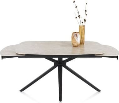 Henders & Hazel Lattina uitschuiftafel 140 (+ 2 x 30 cm) x 100 cm - creme Beige|Wit Eettafel