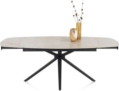 Henders & Hazel Lattina uitschuiftafel 140 (+ 2 x 30 cm) x 100 cm - creme Beige|Wit Eettafel