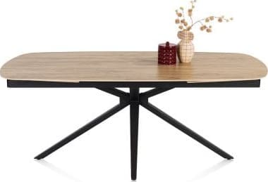 Henders & Hazel Lattina uitschuiftafel 200 (+ 2 x 50 cm) x 100 cm - ceramic oak natural Grijs Eettafel
