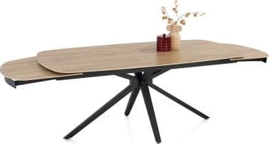 Henders & Hazel Lattina uitschuiftafel 200 (+ 2 x 50 cm) x 100 cm - ceramic oak natural Grijs Eettafel
