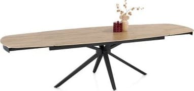 Henders & Hazel Lattina uitschuiftafel 200 (+ 2 x 50 cm) x 100 cm - ceramic oak natural Grijs Eettafel