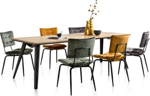 Henders & Hazel Manou armstoel - off black - stof Karese - koper Armstoel