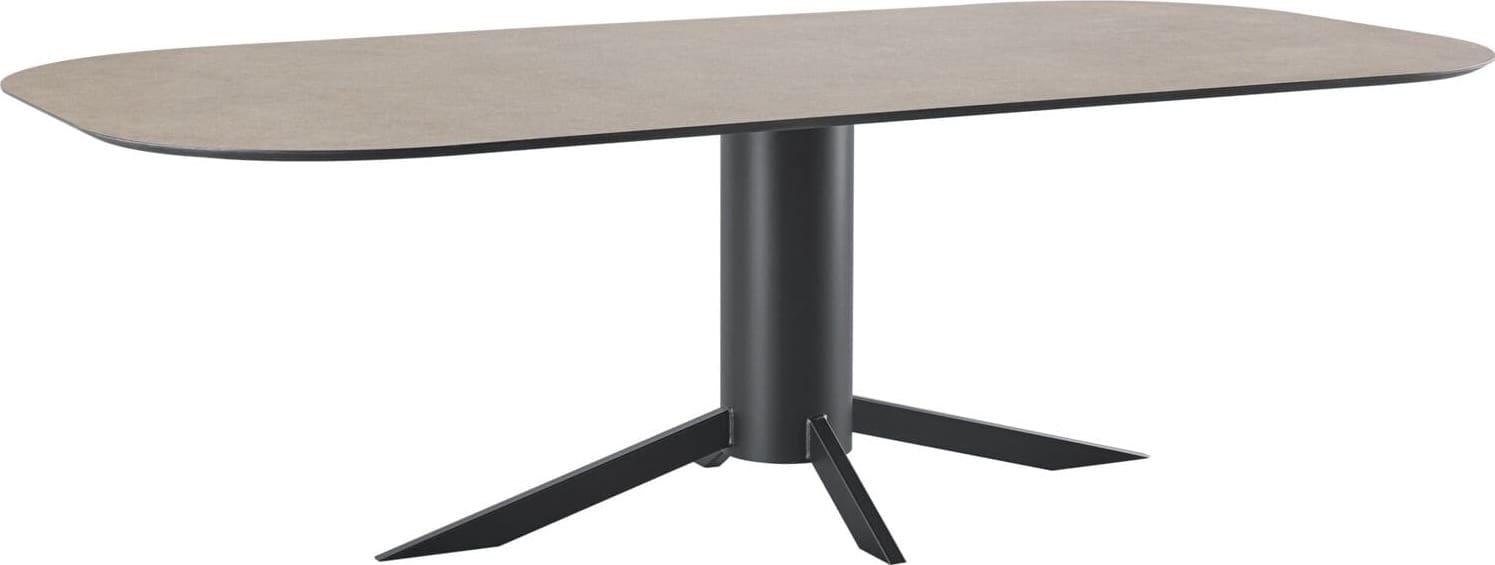 INHOUSE Eettafel Solida plat ovaal HPL Corosio 240x110cm Zwart Eettafel