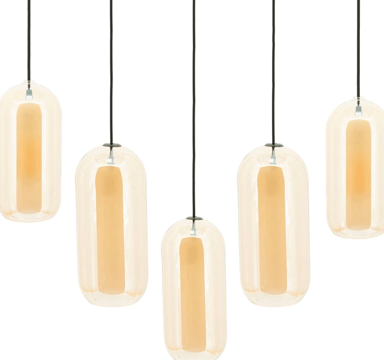 INHOUSE Hanglamp Shona cluster rechthoekig amber Zwart Hanglamp