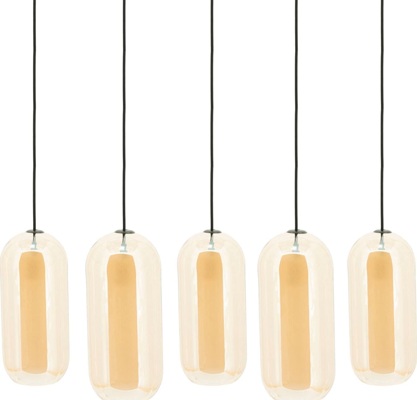 INHOUSE Hanglamp Shona cluster rechthoekig amber Zwart Hanglamp