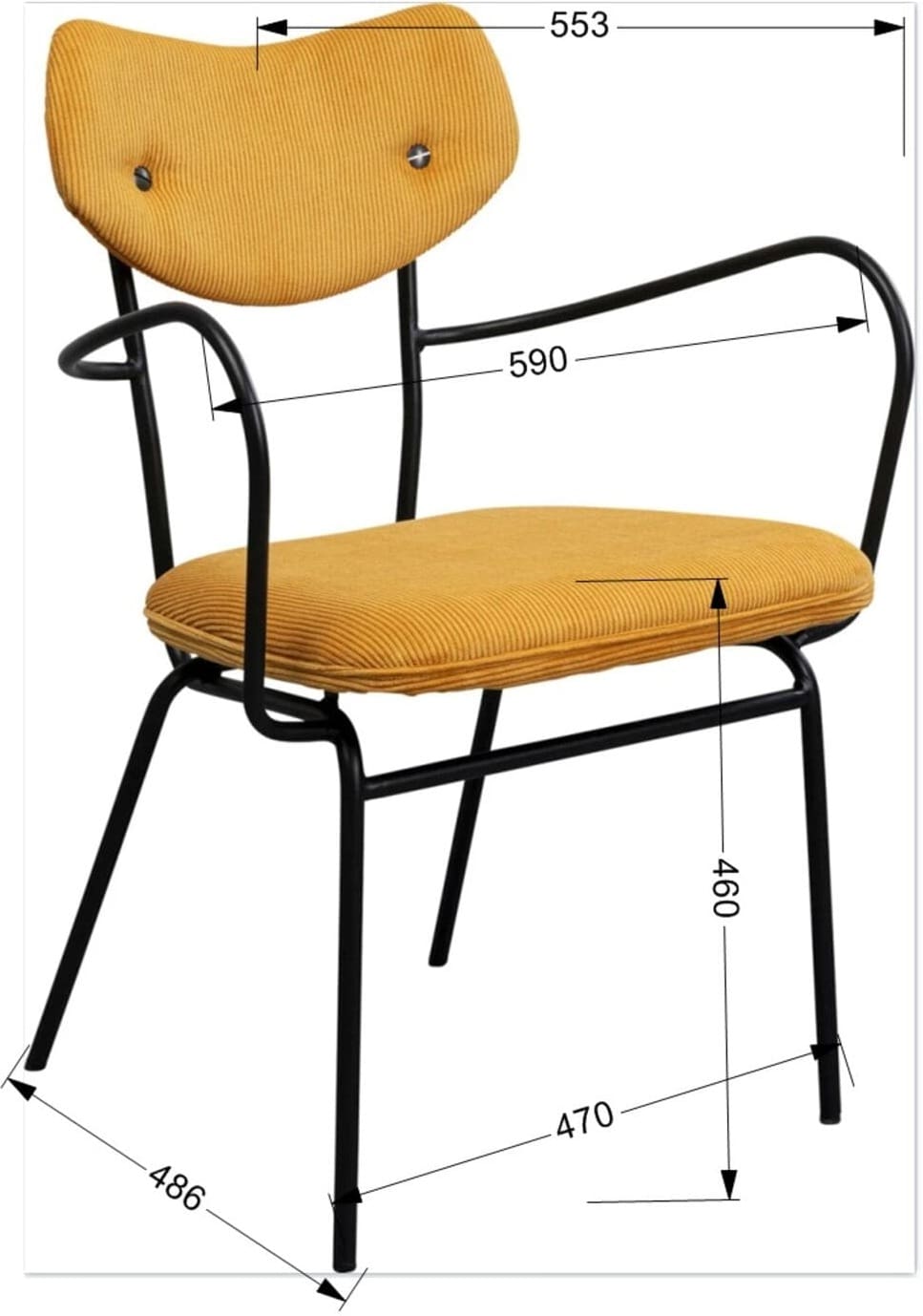 Armstoel Viola Yellow Kare Design Armstoel 87469