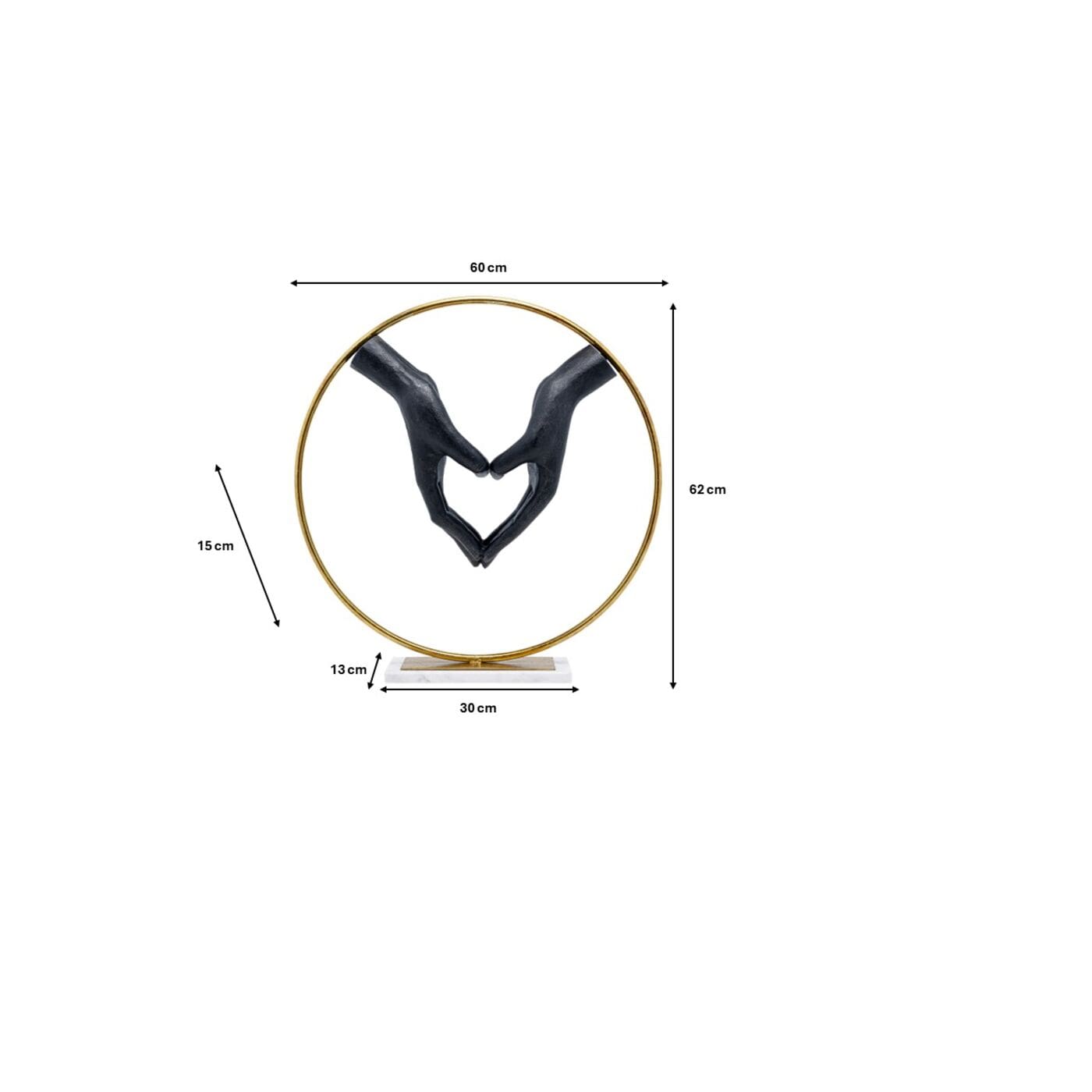 Beeld Elements Heart Hand 62cm Kare Design Beeld 53431