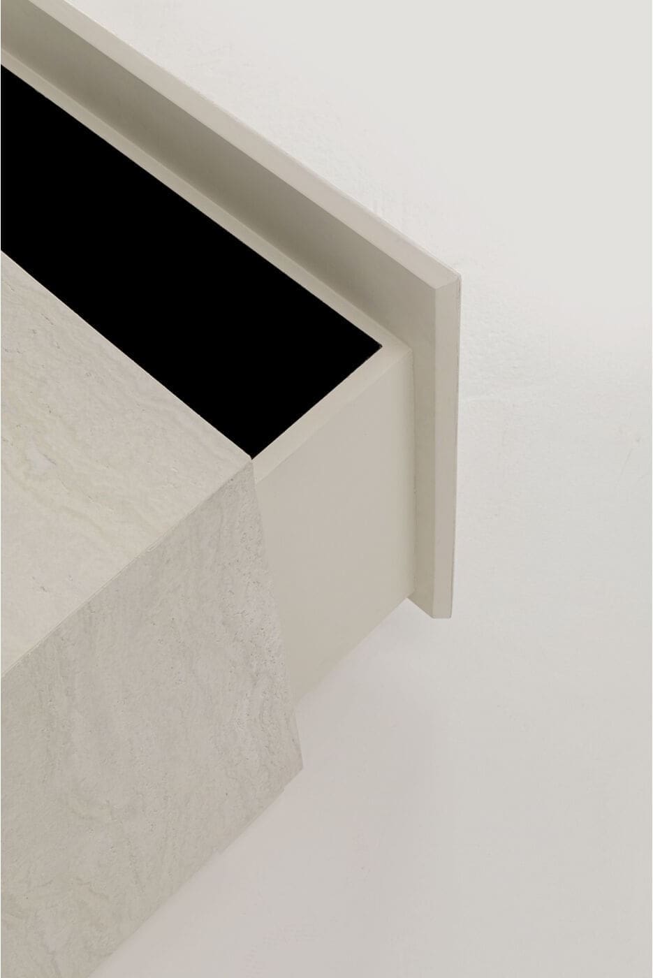 Bijzettafel Travertino Drawer 45x45cm Kare Design Bijzettafel 71052