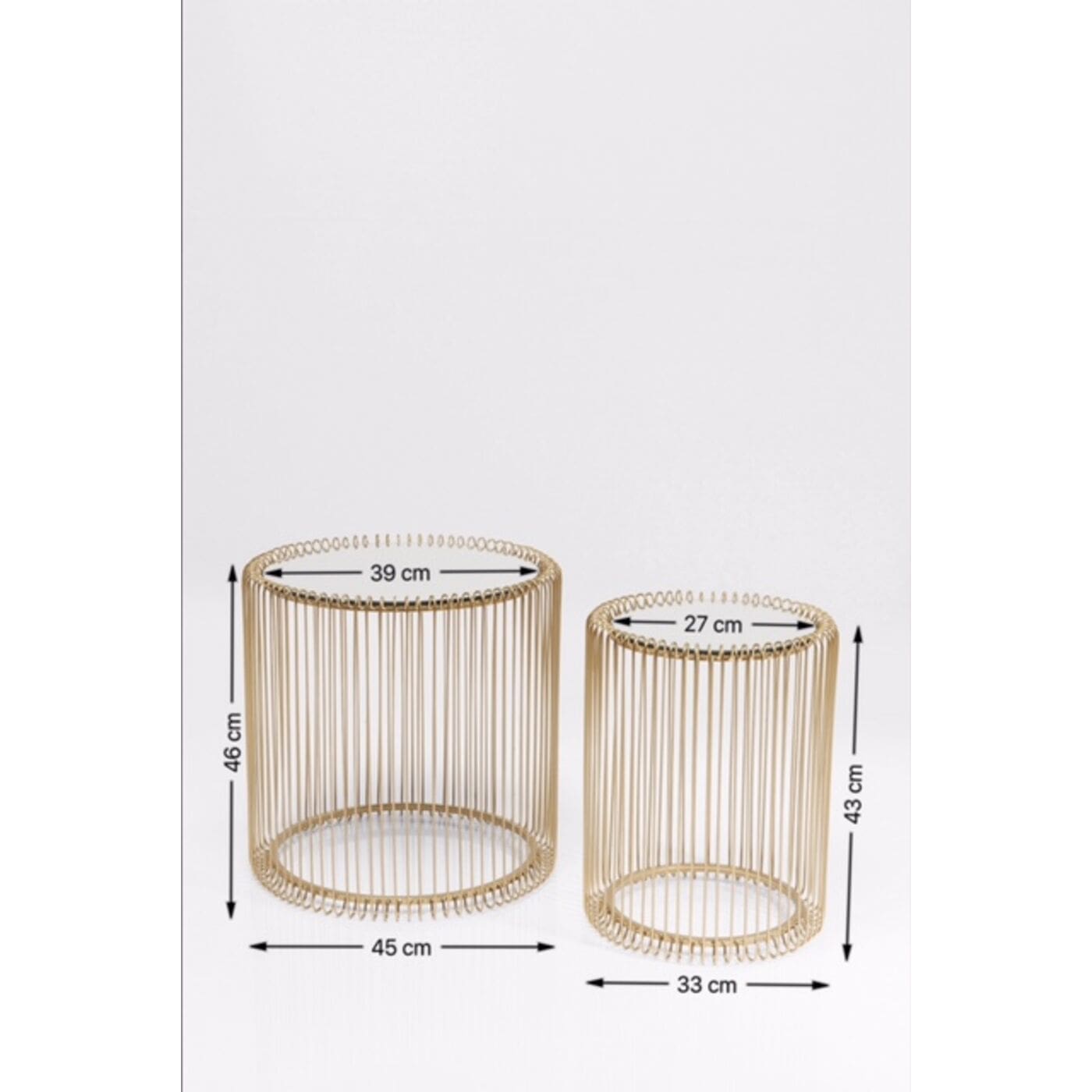 Bijzettafel Wire Brass (2/Set) Kare Design Bijzettafel 83457