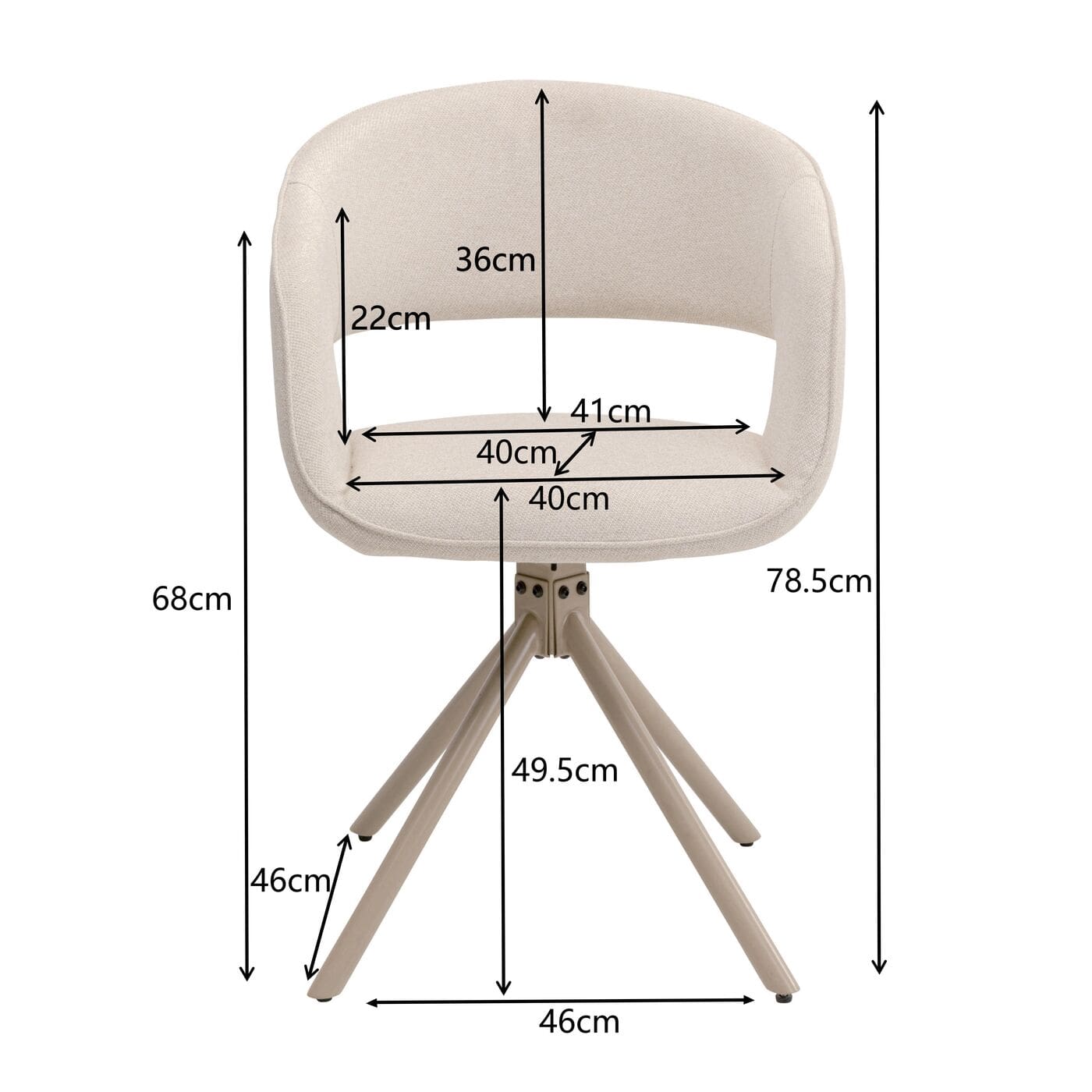 Draaistoel Gina Greige Kare Design Eetkamerstoel 70725
