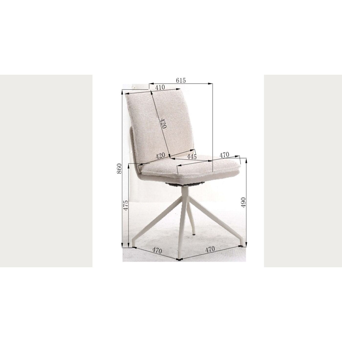 Draaistoel Hilla White Kare Design Eetkamerstoel 70254