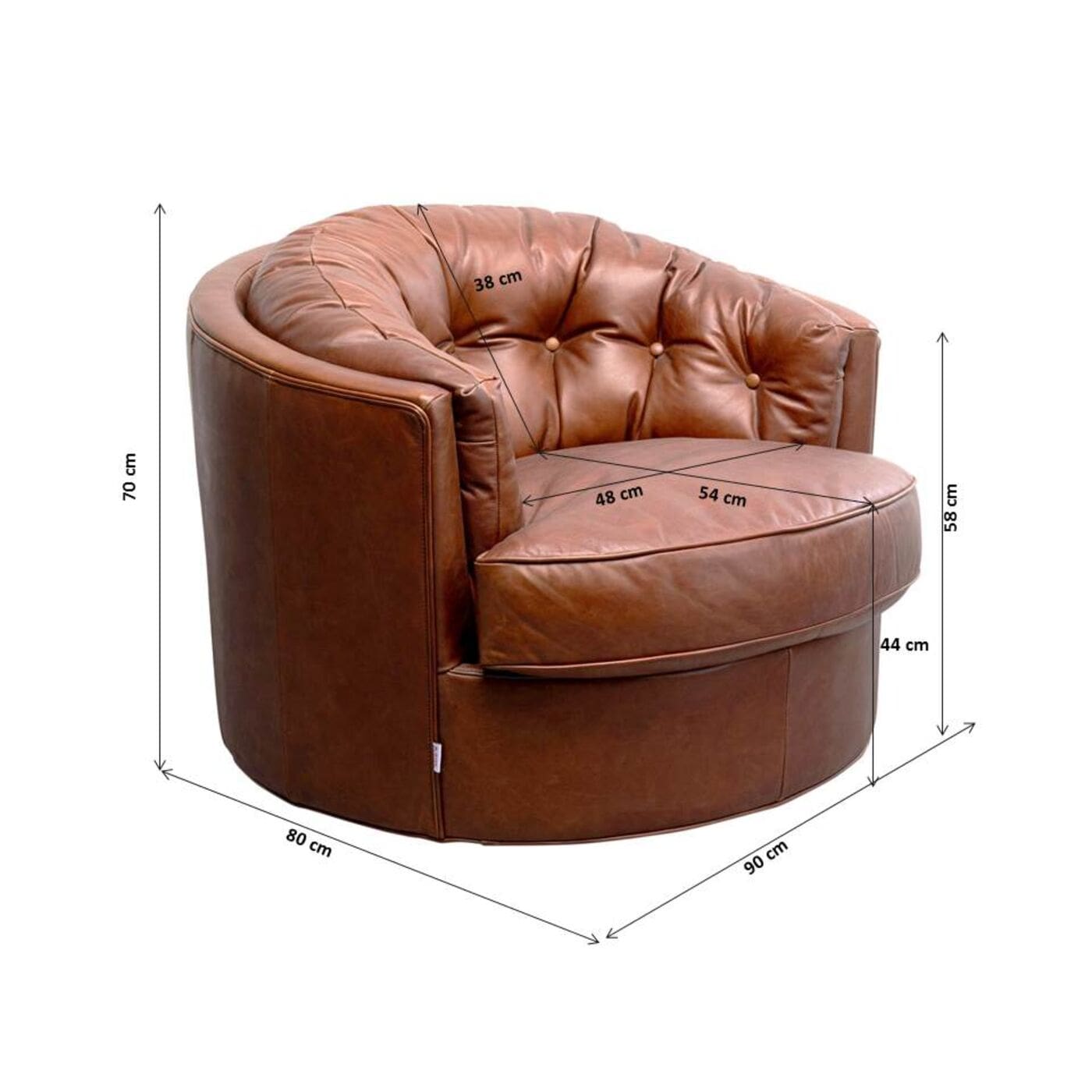 Draaistoel Met Arm Music Hall Leather Brown Kare Design Armstoel 87791
